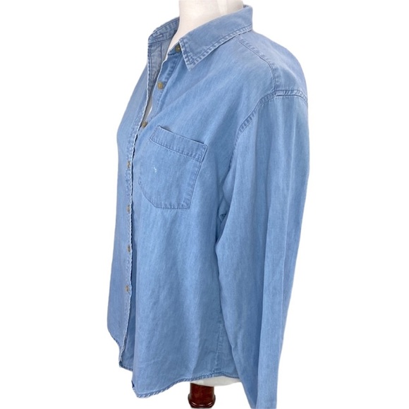 Pendleton Distressed Chambray Blouse - Picture 3 of 7